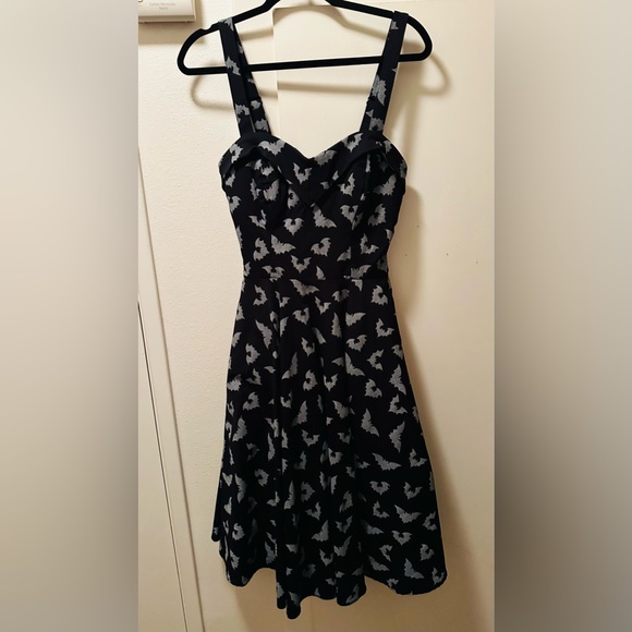 Vixen by Micheline Pitt black maneater swing dress with glow in the dark bats - Picture 2 of 2